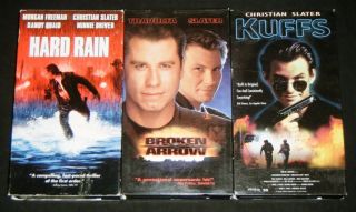   Slater 3 VHS Movie Collection Kuffs Hard Rain Broken Arrow