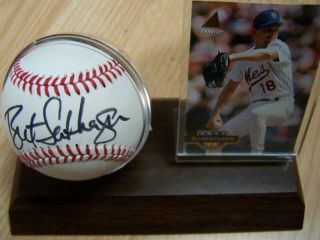 NY. METS ROYALS BRET SABERHAGEN AUTOGRAPHED BASEBALL 1989 CY YOUNG 