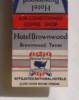   Hotel Brownwood Affliated National Hotels Brownwood TX Brown Co