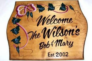 Personalized HAND PAINTED Wood Sign for Home Welcome w NameCHRISTMAS 