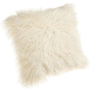 Brentwood 18 Mongolian Faux Fur Pillow   White