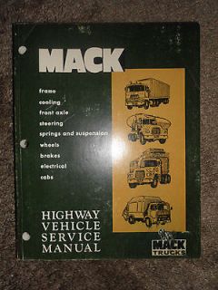 Mack Truck Highway Vehicle Service Repair Overhaul Manual F MB R RD U 