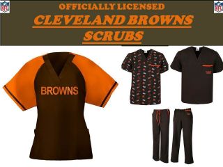  Browns Scrub Top Cleveland Browns Scrub Pants Cleveland Browns 