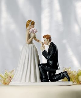 Cinderella Moment on Bended Knee Bride Groom Wedding Cake Topper 