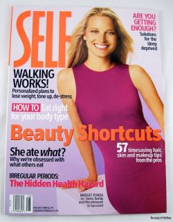 Self Magazine August 1999 Bridget Fonda Walking Beauty Shortcuts 