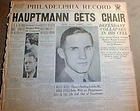 BEST 1935 newspaper BRUNO HAUPTMANN sentenced to EXECUTION Lindbergh 