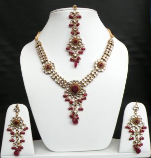   Indian Goldplated Kundan Bridal Sari Jewelry Necklace Set NK167