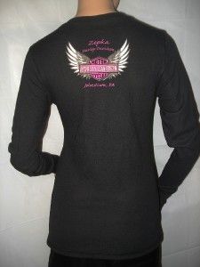 NWT Harley Davidson Black Labeling Lady Wings Long Sleeve Thermal 