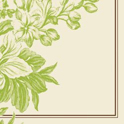 16 Wedding Shower Wishes Bridal Party Green Floral Lunch Napkins 