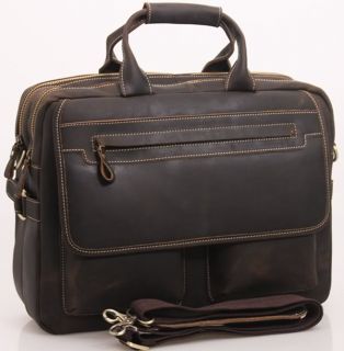Tiding Fashion Style Briefcase Men Shoulder Bag Real Leather Laptop 