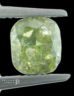 90CT Fancy Yellow Green Color I1 Clarity Cushion GIA Certified Loose 