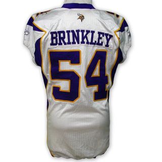 Jasper Brinkley Minnesota Vikings Game Worn Jersey 12 28 10 Eagles 