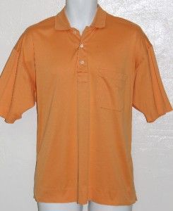 BRIONI RARE Solid Orange Egyptian Cotton Polo Shirt L WOW