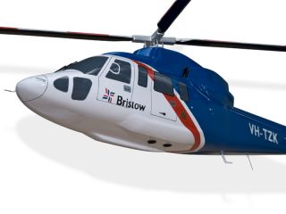 Sikorsky s 76C Bristow Helicopters Wood Desktop Model