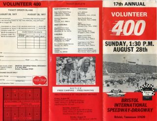 77 TN BRISTOL 400 Nascar Race Brochure Bobby Allison Cale Yarborough 