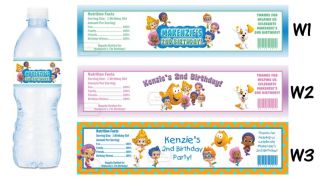 Bubble Guppies Printed Water Bottle Labels Birthday Party Favors 