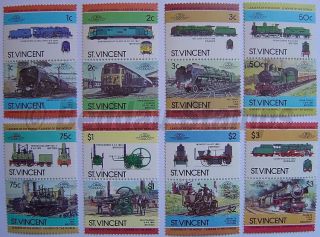 World Collection of 866 Train Railway Locomotive Stamps