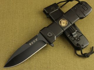 Buck Saber with clip Folding Pocket Knife Outdoor Camping Hunting 