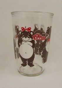 Vintage Brockway Jelly Glass Jars~Dancing Bears~Swanky Swigs 