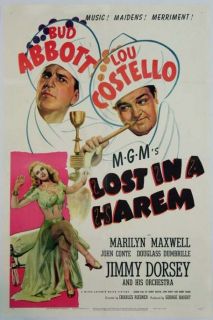 Lost in A Harem Bud Abbott Lou Costello 1944 1 Sheet Lb