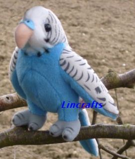 Blue Budgie / Budgerigar Plush Soft Toy Parakeet by Hermann Teddy 