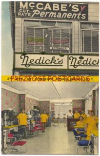 Bronx NY McCabes Beauty Shop Great Linen Ad Interior Exterior ca1940 