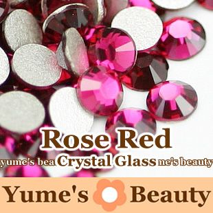 Rose Red Crystal Glass   Bling Flatback Rhinestone Scrapbook Nail Art 