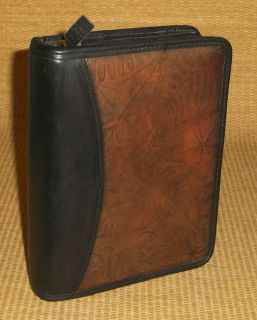 Compact 1 25 Rings Brown Leather Leaf Franklin Covey Quest Planner 