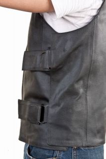 Leather Replica Bullet Proof Vest Front Zipper Size 2XL 3XL New MV307 