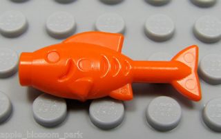 new lego minifig pet orange goldfish fish animal food time