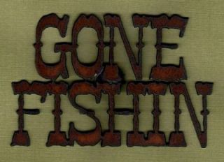Gone Fishing  Gone Fishin  New Fridge Magnet Americana Rustic 