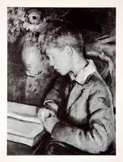   Peter Reading Art Adolphe Borie Portrait Boy Desk Pose Child Literacy