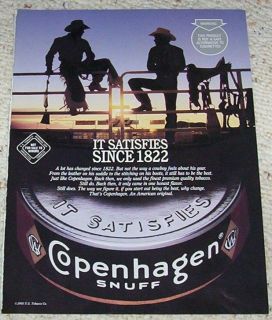 1996 ad copenhagen snuff tobacco cowboys guys print ad time