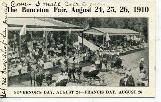 Bunceton Missouri 1910 Fair Horse Show Vintage Postcard