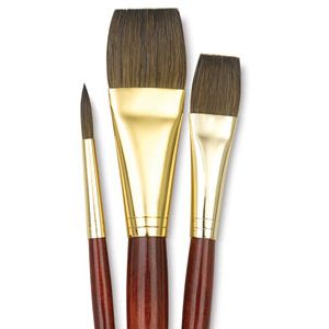 Princeton Brushes Natural Camel Hair 3 Brush Set Acrylic & Watercolor 