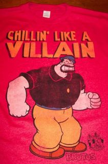 VINTAGE BLUTO CHILLIN Popeye The Sailor Man T Shirt SMALL NEW Brutus