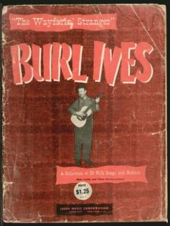 Burl Ives Folk Songs Ballads 1945 Song Book Album Folio