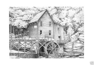  Glade Creek Mill Gristmill West Virginia Print Art