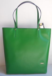   Vero Dark Grass Green Leather Bucket Shoulder Shopper Tote Bag Handbag
