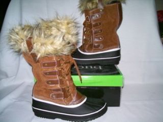 Bucco Capensis Krista Fur Winter Snow Boots Women Size 10 Brown Tan 