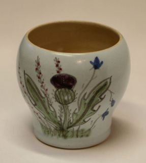 Buchan Thistle Pattern Vtg Hand ptd Stone Ware Vase