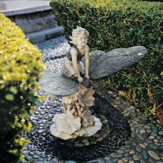 Fairy Child Mystical Butterfly Garden Statue Sculpture Home Decor 