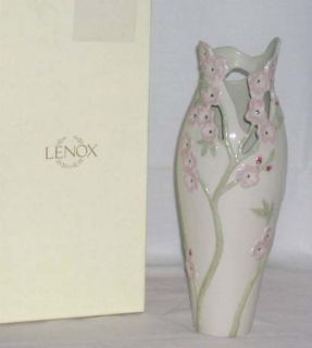 Lenox Pink Cherry Blossom Porcelain Embossed Bud Vase