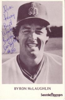 Byron McLaughlin Seattle Mariners Autographed Signed Postcard TOUGH 