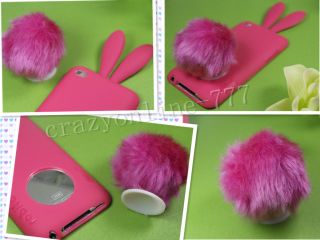 Colourful Rabbit Bunny Tail Silicone Case Cover Skin for iPod Touch 4 