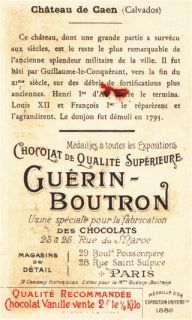 Chocolat Guerin Boutron Chateau de Caen Trade Card