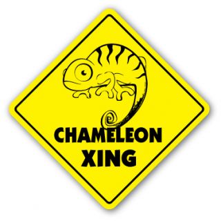 Chameleon Crossing Sign Xing Gift Novelty Lizard Supplies Cage Heat 