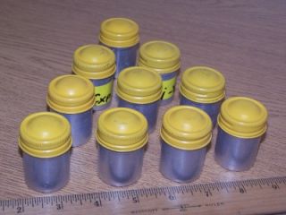   each Vintage Kodak Tin Film Canisters Containers come with Yellow Caps