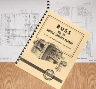 Buss No 55 Double Surface Wood Planer Parts Manual 0109