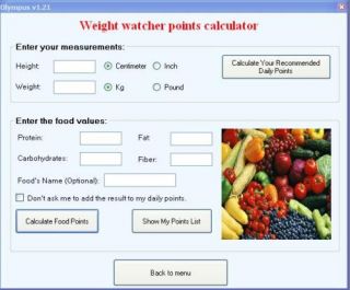 Weight Watchers Calculator Points Plus Software Fat